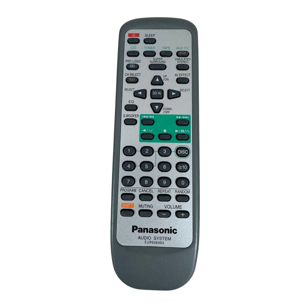 Panasonic Audio System Remote Control EUR646493 Silver Replacement OEM Works